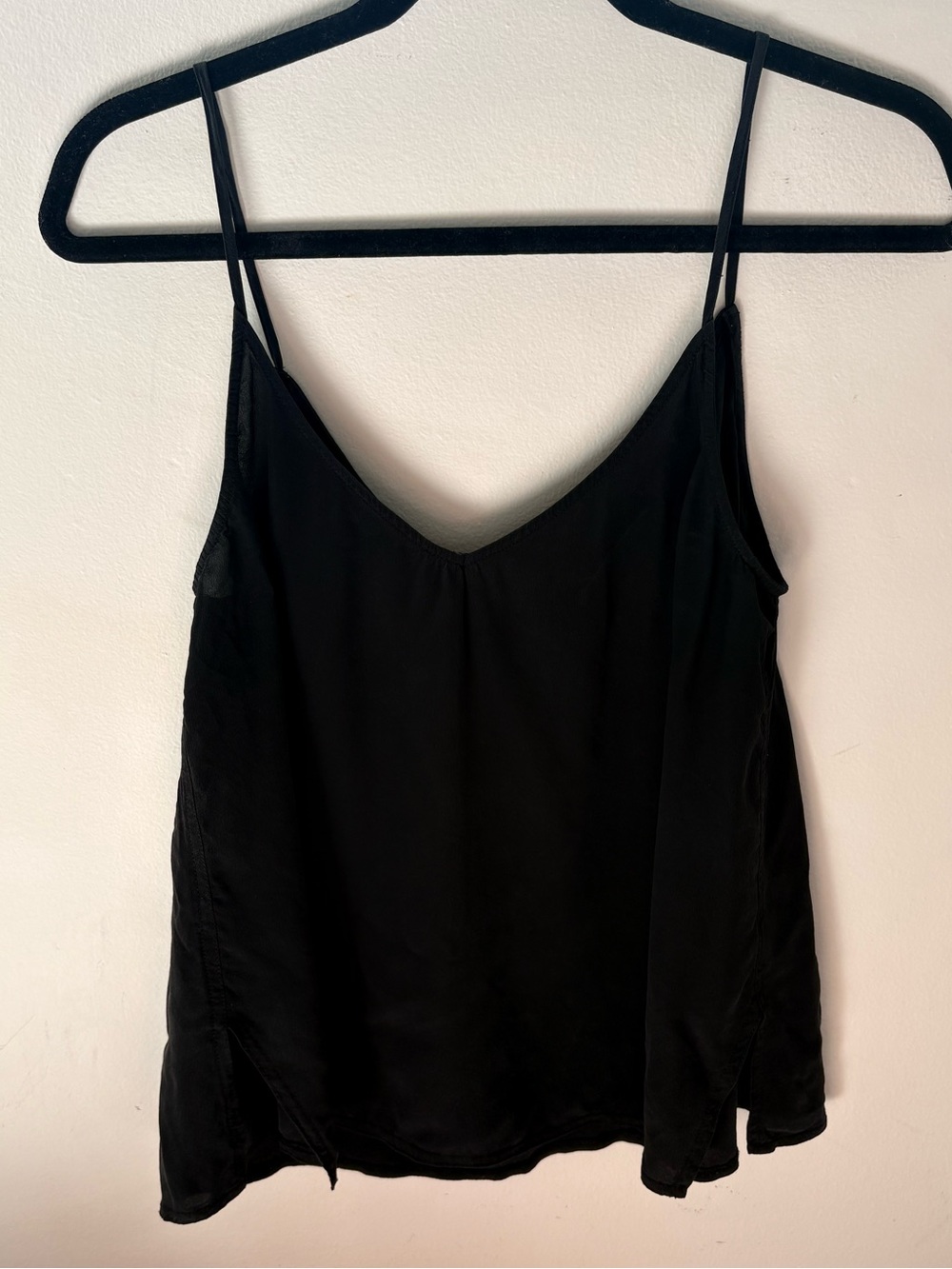 Atelier by Nicole Miller Black 100% Silk Camisole Tank Top Minimalist Size L